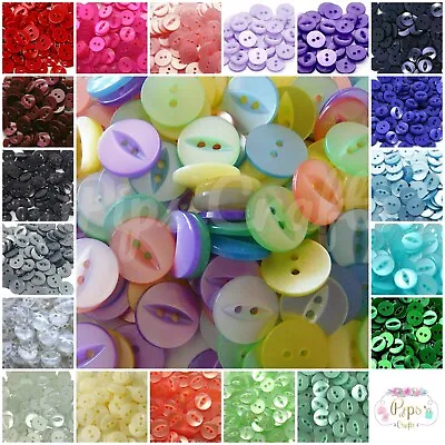 £2.39 • Buy Round Fish Eye Buttons Size 18, 22, 26, 30 Lots Of Colours Sewing Crafts 