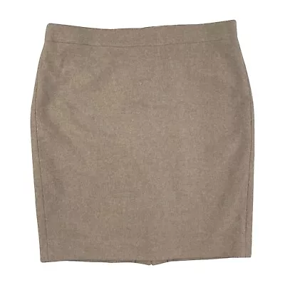 J Crew Skirt Size 12 NEW Beige Wool/Viscose Pencil Straight Cut • $20