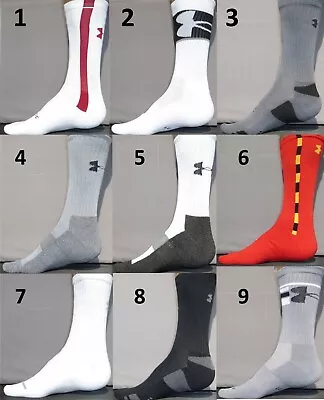 Under Armour Socks Mens Crew Training Performance Football Workout Gym Adult LG • $2.75