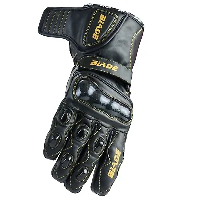 Blade Leather Motorcycle Gloves Motorbike Waterproof Thermal Winter Summer • £23.99