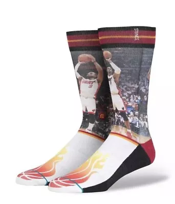 Stance 548 NBA Miami Heat Dwayne Wade Chris Bosh Men's Crew Socks L (9-12) NEW • $14.50