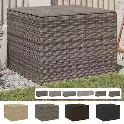 Garden Storage Box Bench Container Chest Shed Blanket Box Poly Rattan VidaXL • £80.99