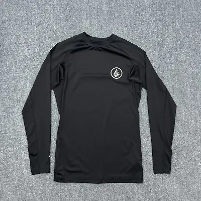 Volcom Boys Rash Guard Extra Large Black White Surf Polyester Stretch Logo UPF • $17.99