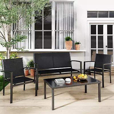 4 Pieces Patio Furniture Set Outdoor Conversation Sets For Patio Lawn Garden • $152.34