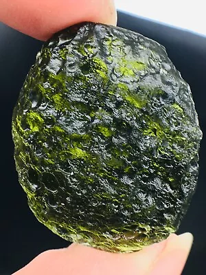 Moldavite-36CT Genuine Raw Moldavite Crystal From Czech Republic PIC Certificate • $0.99