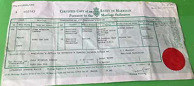 John Lennon - Yoko Ono Certfied Copy Of Their Marriage Certificate • £3.99