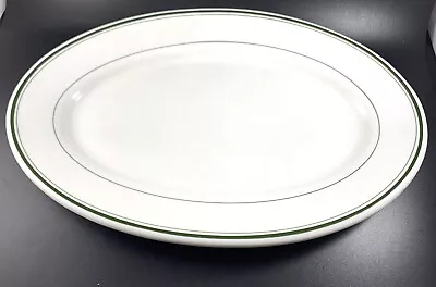 Vintage Green Stripe Restaurant Ware Platter 12” China Vitrified • $8.99