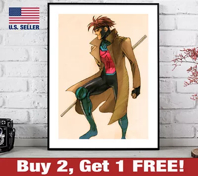 Marvel Vs Capcom 2 Gambit X-Men Poster 18  X 24  Print  MVC2 GameRoom Art • $23.05