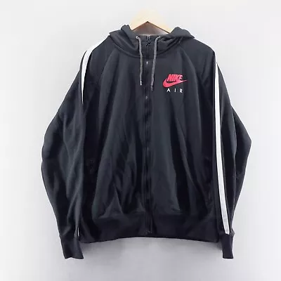 £19.99 • Buy Nike Air Mens Track Jacket XL Black Swoosh Full Zip Tracksuit Top Hooded Hoodie