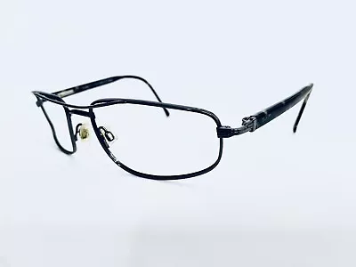 Maui Jim Dark Silver Gun Metal Rectangular Wrap Glasses Marble Temple 59 18 140 • $66.15