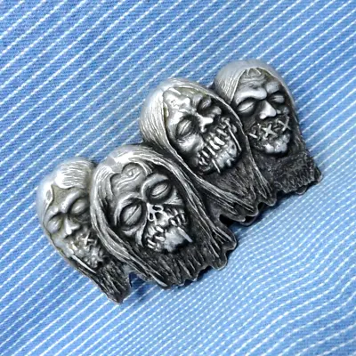 Shrunken Heads Belt Buckle Dirty Donnie Gillies Halloween Vtg 90s HMB    .TYC059 • $99.99