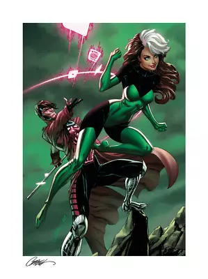 J Scott Campbell SIGNED Sideshow Exclusive Marvel X-Men Art Print Rogue & Gambit • $159.99