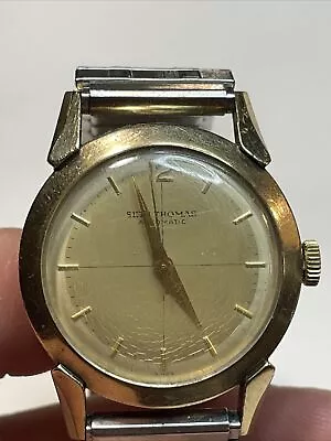 Vintage Seth Thomas Automatic Men's 10k GF Wrist Watch Running • $21.50