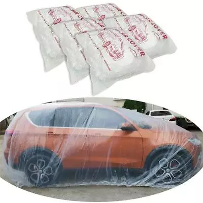 5 PACKS Clear Plastic Disposable Car Cover Temporary Universal Rain Dust Garage • $30.90