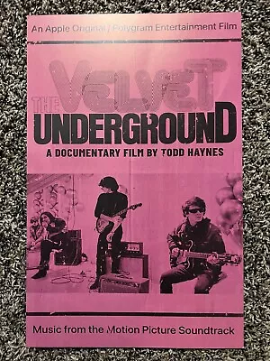 VELVET UNDERGROUND Promo Poster Documentary Film RP Soundtrack LOU REED NIKO  • $29.99