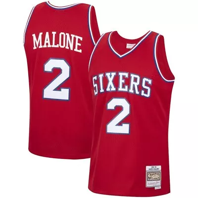 Philadelphia 76ers Moses Malone #2 Mitchell & Ness Red 1982/83 Swingman Jersey • $274.94