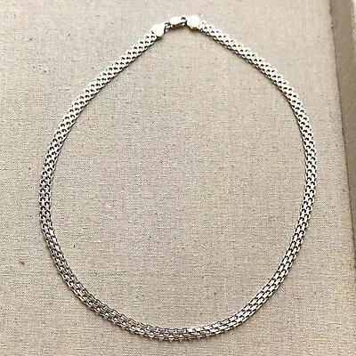 Milor Italy 925 Sterling Silver Necklace Bismark Chain 19  X 1/4  ~ 12g • $53.10