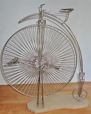 $1100 • Buy RARE 1970s C. Jere Penny Farthing High Wheel Bicycle Sculpture * Onyx Base 