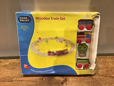 Unused & Boxed Chad Valley Wooden Train Set - Age 3+ • £10
