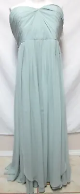 Jenny Yoo Mira Chiffon Bridesmaid Wedding Dress Morning Mist Size Sz NEW NWT 16 • $89.99