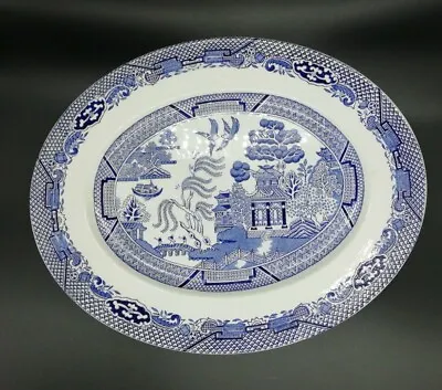 £9 • Buy Oval Vintage Barratts Of Staffordshire Willow Pattern Serving Platter