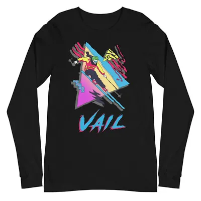 Skiing Shirt Retro Ski Colorado Ski Vail Vail Skiing Long Sleeve Tee   • $33.55