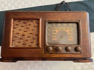 Vintage Tube Radio RCA Sonora 1942 AM SW Table Wood Cabinet LWU-181 A-2393 • $275