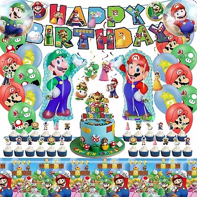 Super Mario Party Supplies For Kids Birthday Mario Bros Birthday Party Suppli • $39.99