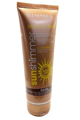 Rimmel SunShimmer Instant Tan Body & Face 125ml Dark Shimmer 24Hr Washes Off • £5.94
