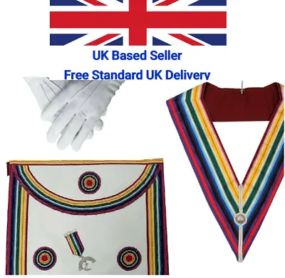 Masonic Regalia RAM ROYAL ARK MARINER MEMBERS APRON+COLLAR+JEWEL+GLOVES • £4.99