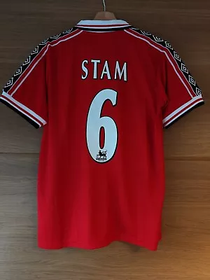 Man United 1998-99 #6 Stam Home Shirt L Fits Like M Retro  • £29.99