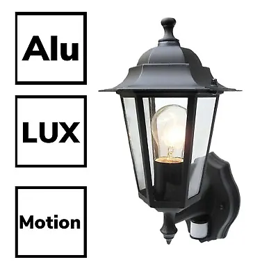 £26.99 • Buy Wall Light Lantern Black Traditional Outside External PIR Motion Movement Sensor