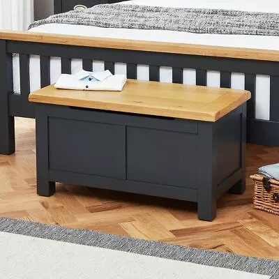 Cotswold Charcoal Grey Painted Blanket Storage Box - FC11 • £199