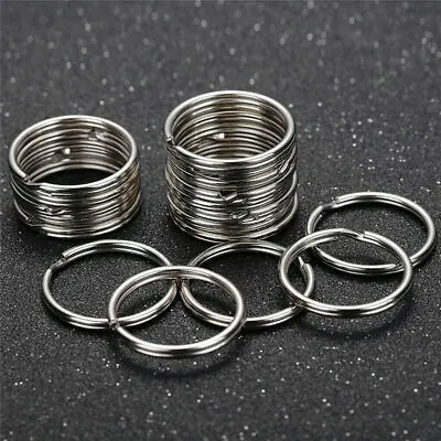 £2.89 • Buy Stainless Steel DIY Polished Split Ring Keyrings Key Chain Hoop Loop Key Holders