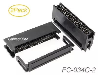 2Pack 34-Pin Card Edge Female IDC Connector For 2.54mm Pitch Flat Ribbon Cable • $7.98