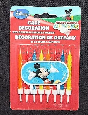 Disney Mickey Mouse Clubhouse Cake Decoration W/ 8 Birthday Candles & Holders • $2.99