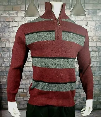 $43.20 • Buy Mens Long Sleeve Sweater Mock Neck Pull Over Red Pronti Collection Size 3X 