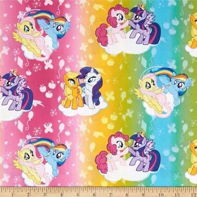 My Little Pony Ombre 100% Cotton Sewing Fabric Material BTHY Hasbro Cartoon • $5.99