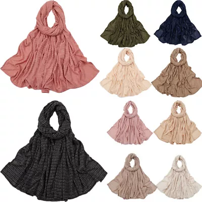 Fashion Women Long Scarf Wrap Turban Hijab Islamic Head Cover Scarves Shawls New • £8.77