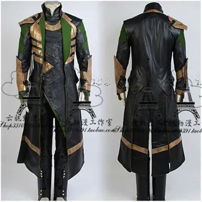 Marvel's The Avengers Movie Loki Cosplay Costume Halloween Uniform Outfit Full  • $139.57