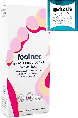 Footner Exfoliating Foot Peel Mask Socks - Smooth Soft Feet Hard Skin Remover • £7.49