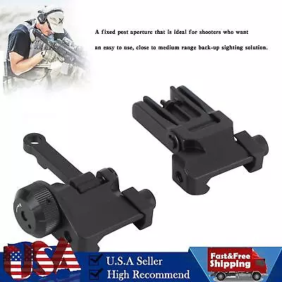 Folding Back Up Iron Sight Flip Up Front Rear Set Picatinny Rail KAC300 • $19.75