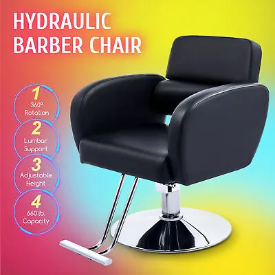 Styling Salon Barber Chair 360° Swivel Hairdressing Chair Height Adjustable • £155.83