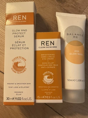 £32.99 • Buy REN Glow Serum Eye Cream  & Balance Me Mask Radiance! Brand New Worth £116 !