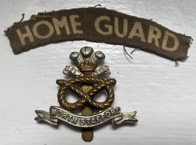 £3 • Buy Ori WW2 North Staffordshire Regiment British Cap Badge Home Guard Shoulder Title