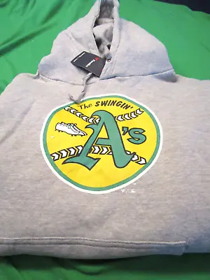 Nwt Fanatics Mlb Oakland A's Mens  Swingin'   Hooded Hoodie Sweatshirt Gray Med • $25.19