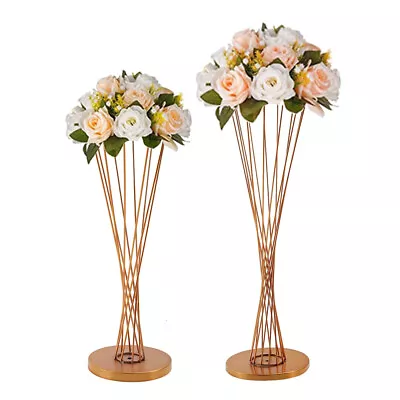 Metal Round Design Flower Stand Wedding Table Centrepiece Stage Flower Rack Deco • £14.94