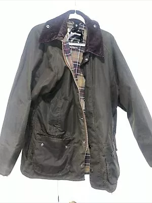 Barbour Beaufort Jacket Men's Brown Waxed  Wax Coat Large • $50