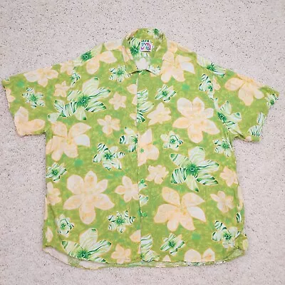 JAMS WORLD Vintage Men's Hawaiian Shirt Zebriscus AOP Green Floral Pattern XXL • $79.99