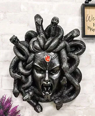 Greek Gorgon Goddess Medusa Head With Hair Of Snakes And Red Gem Wall Decor • $59.99